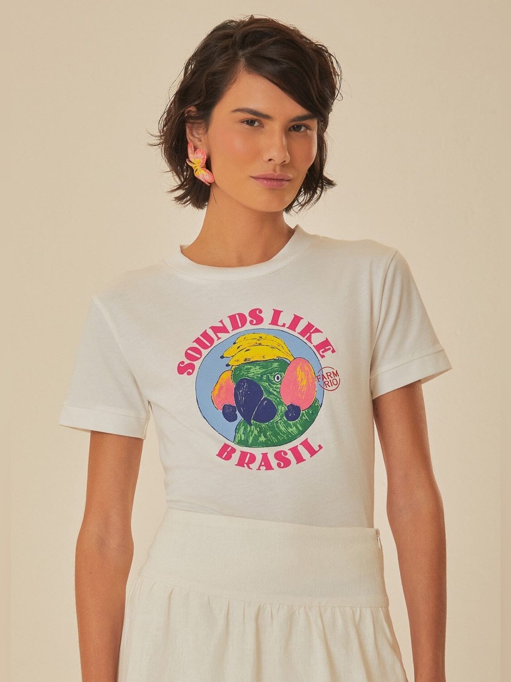 FARM Rio White Sounds Like Brasil Baby T- Shirt 👚